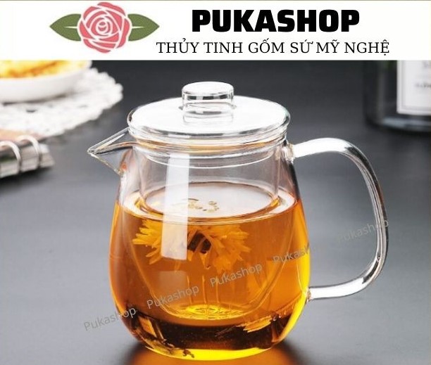 Ấm Trà Thủy Tinh Chịu Nhiệt Cao Cấp Puka A17